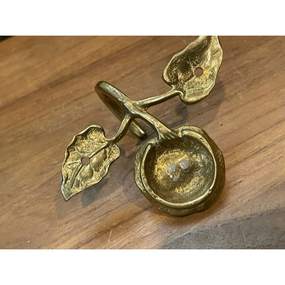 Vintage Brass Rose Wall Hook